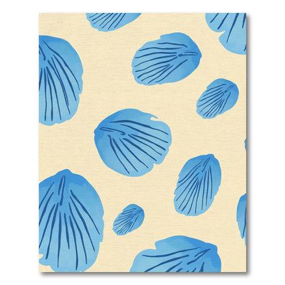 Sky Blue Abstract Leaf Scatter Rug