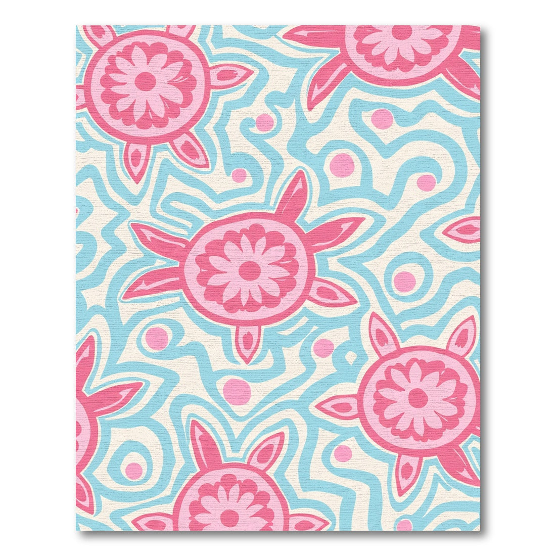 Coral Pink Turtle Swirl Aquatic Rug