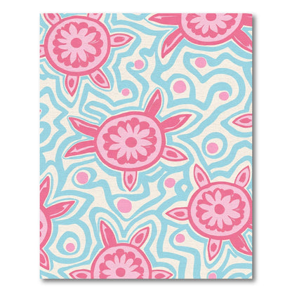 Coral Pink Turtle Swirl Aquatic Rug