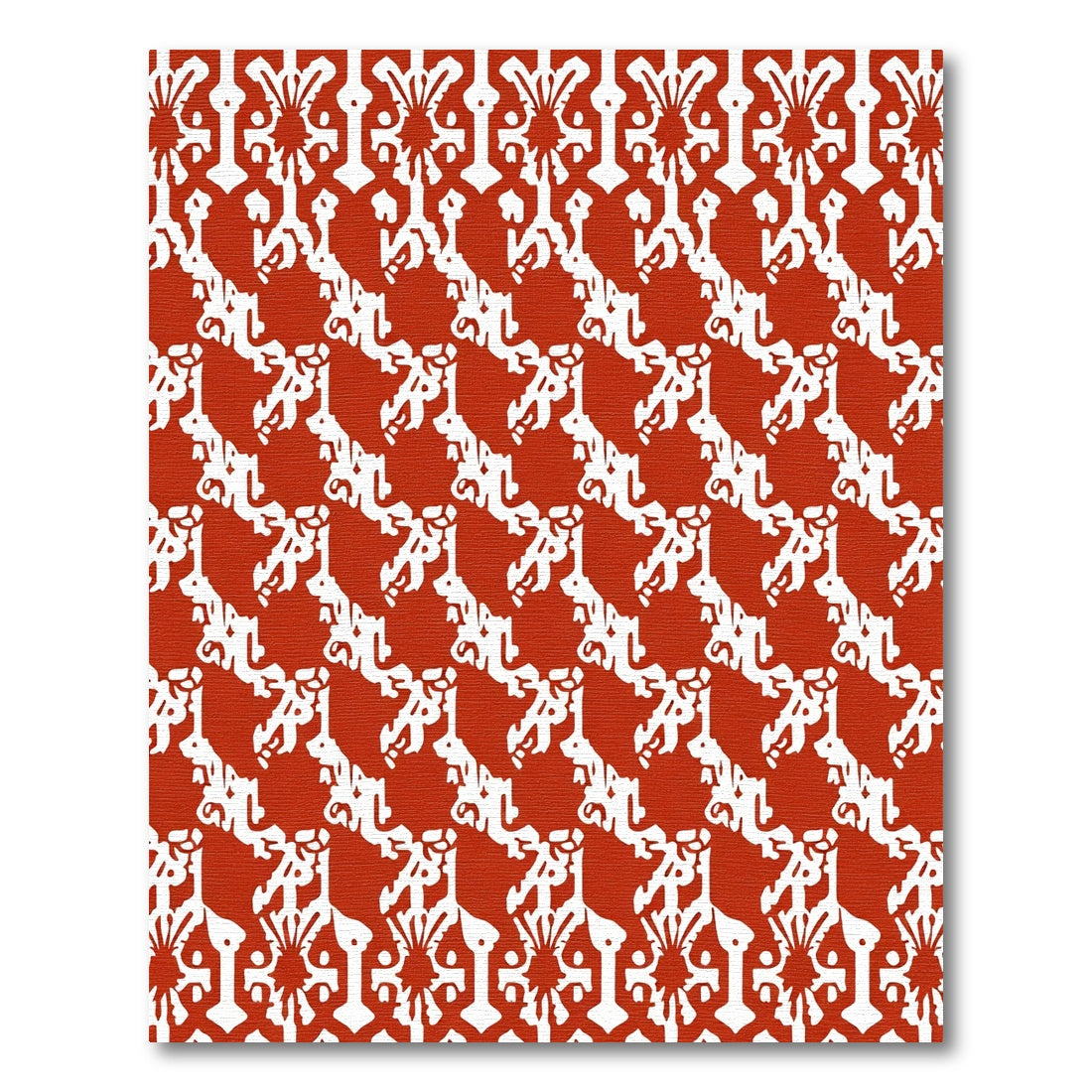 Crimson White Interlocking Floral Vines Rug