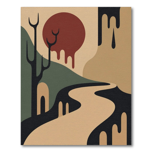 Abstract Sunset Path Area Rug
