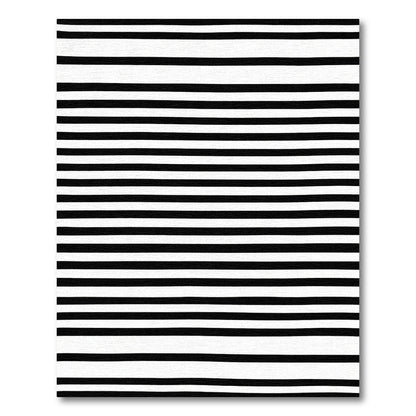 Thin Black White Striped Foundation Rug