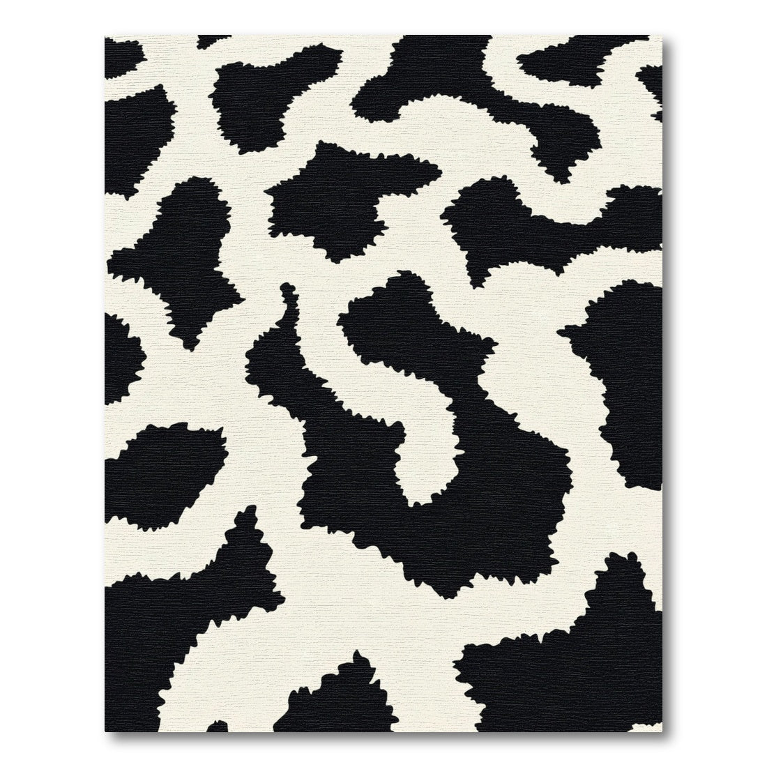 Black and White Organic Curve Rug