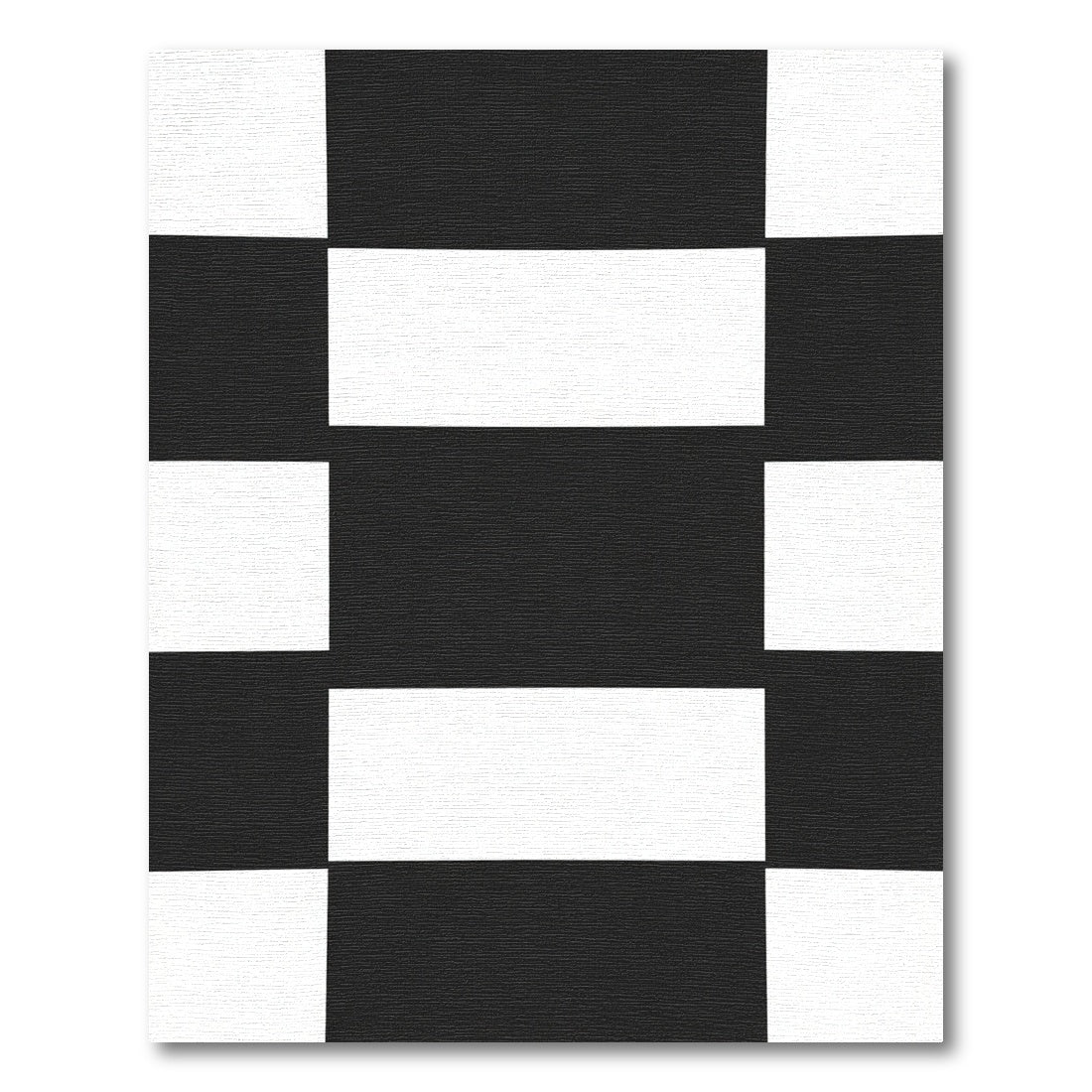 Bold Black White Geometric Blocks Rug