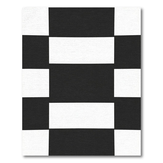Bold Black White Geometric Blocks Rug