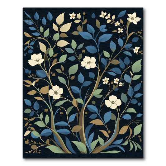 Cream Floral Botanical Vine Rug