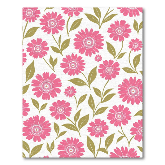 Pink Daisy Floral Garden Rug