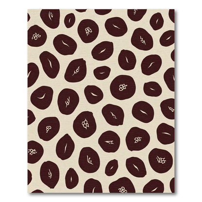 Deep Brown Organic Shapes on Cream Rug