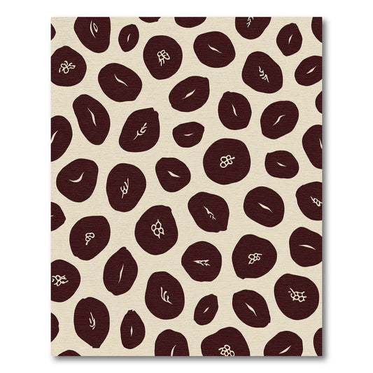 Deep Brown Organic Shapes on Cream Rug
