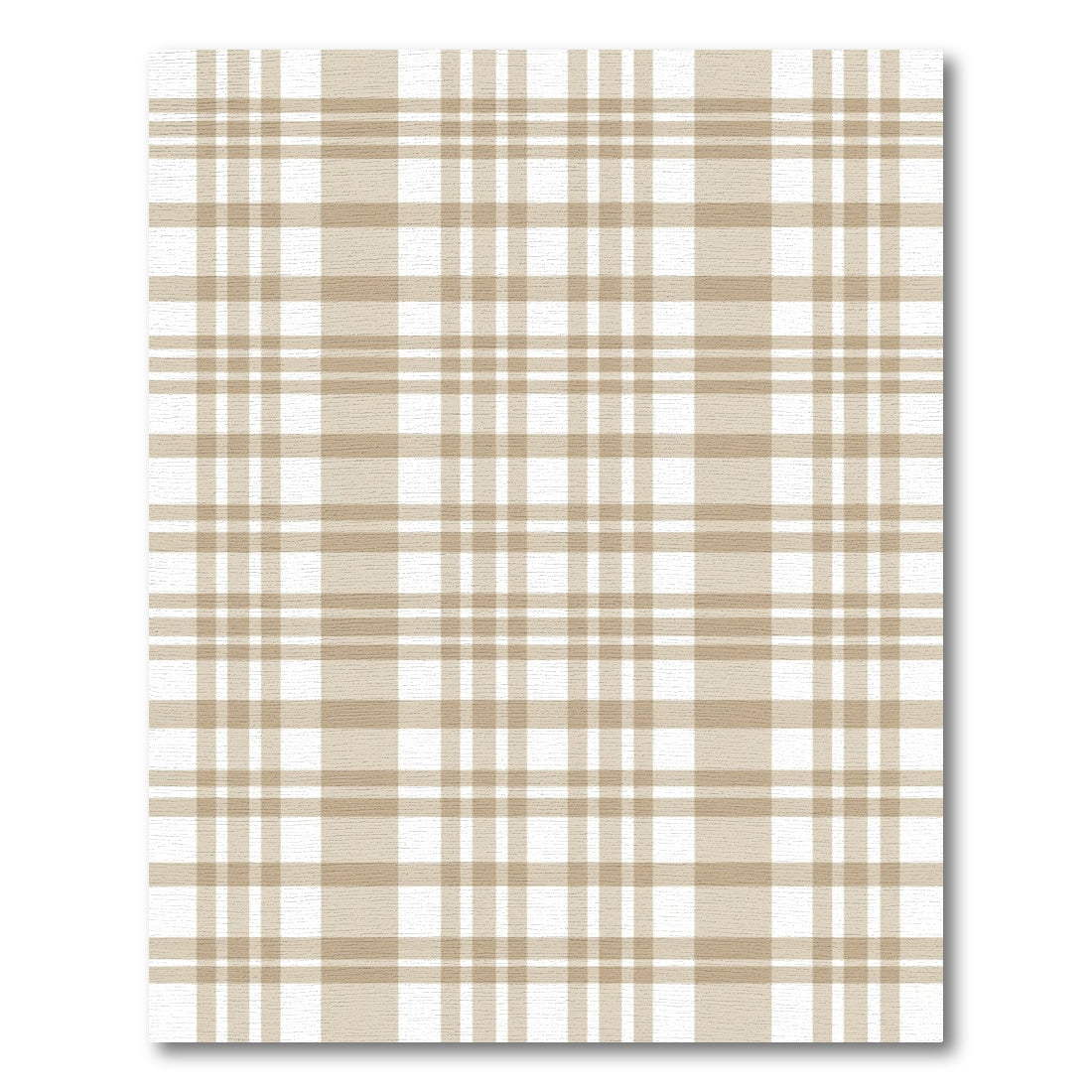 Classic Beige Plaid Crossing Lines Rug