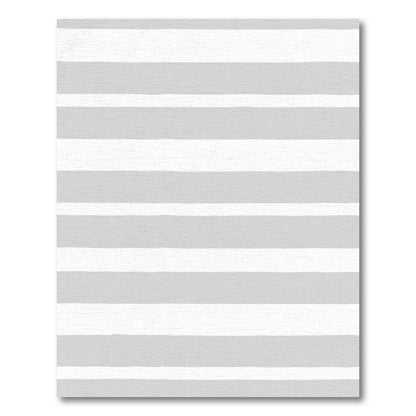 Simple Gray White Stripe Rug