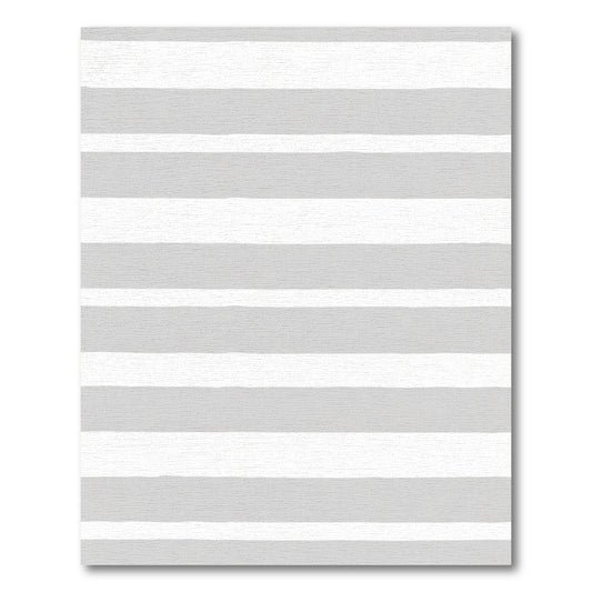 Simple Gray White Stripe Rug