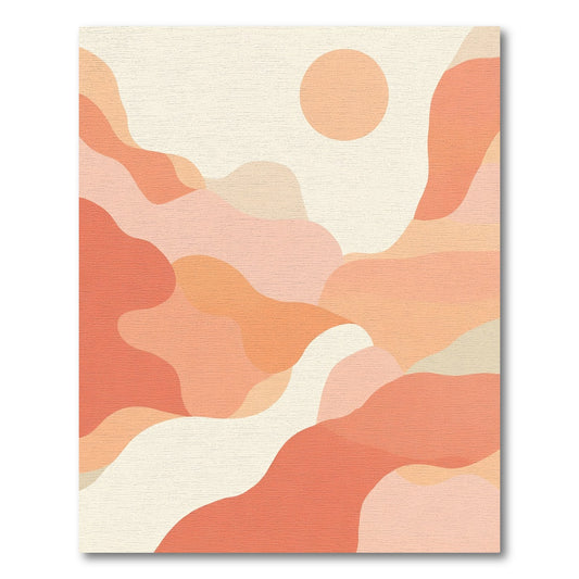 Coral Abstract Landscape Sun Rug