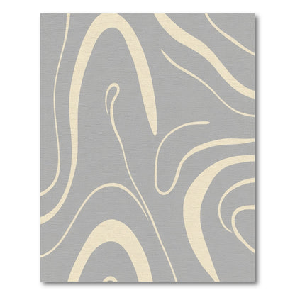 Pale Yellow Abstract Swirl Rug