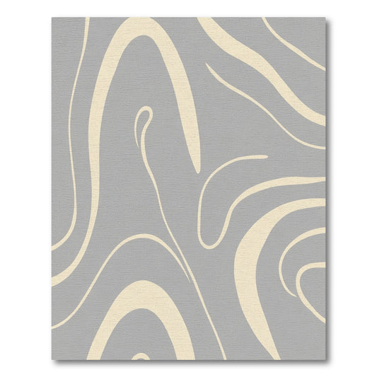 Pale Yellow Abstract Swirl Rug