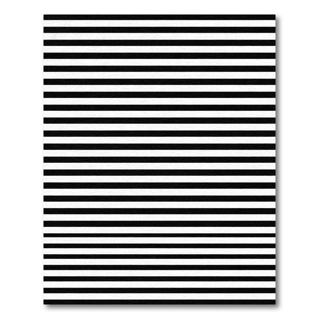 Black White Horizontal Line Stripe Rug