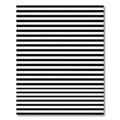 Black White Horizontal Line Stripe Rug