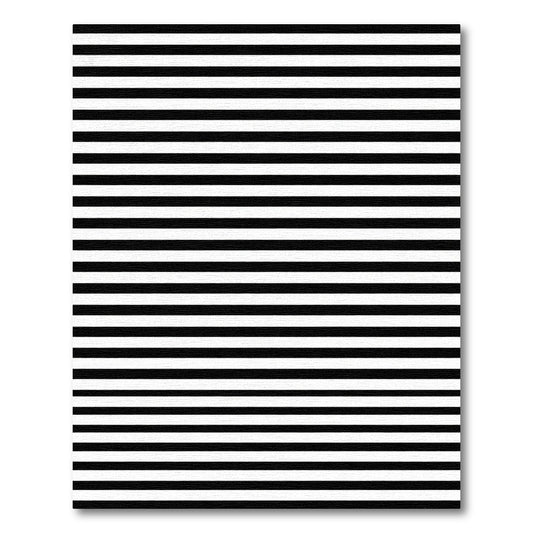 Black White Horizontal Line Stripe Rug