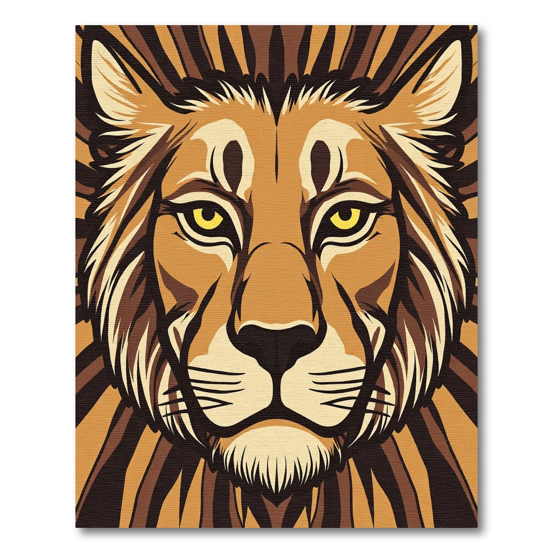 Majestic Lion Head Brown Toned Rug