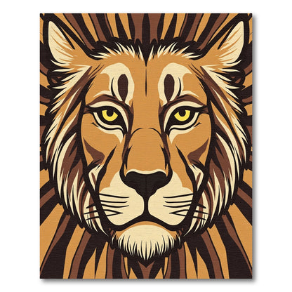 Majestic Lion Head Brown Toned Rug