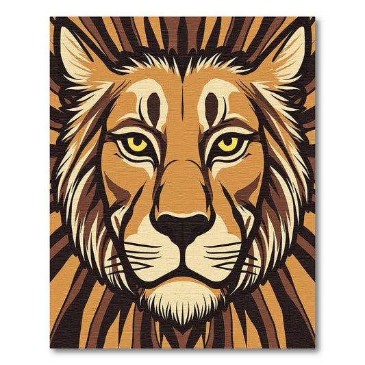 Majestic Lion Head Brown Toned Rug