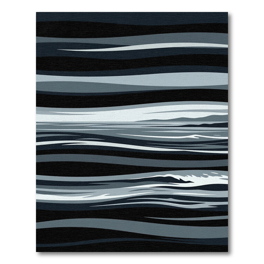 Monochromatic Abstract Wave Horizon Rug