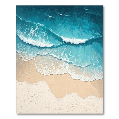 Turquoise Crashing Waves Beach Rug