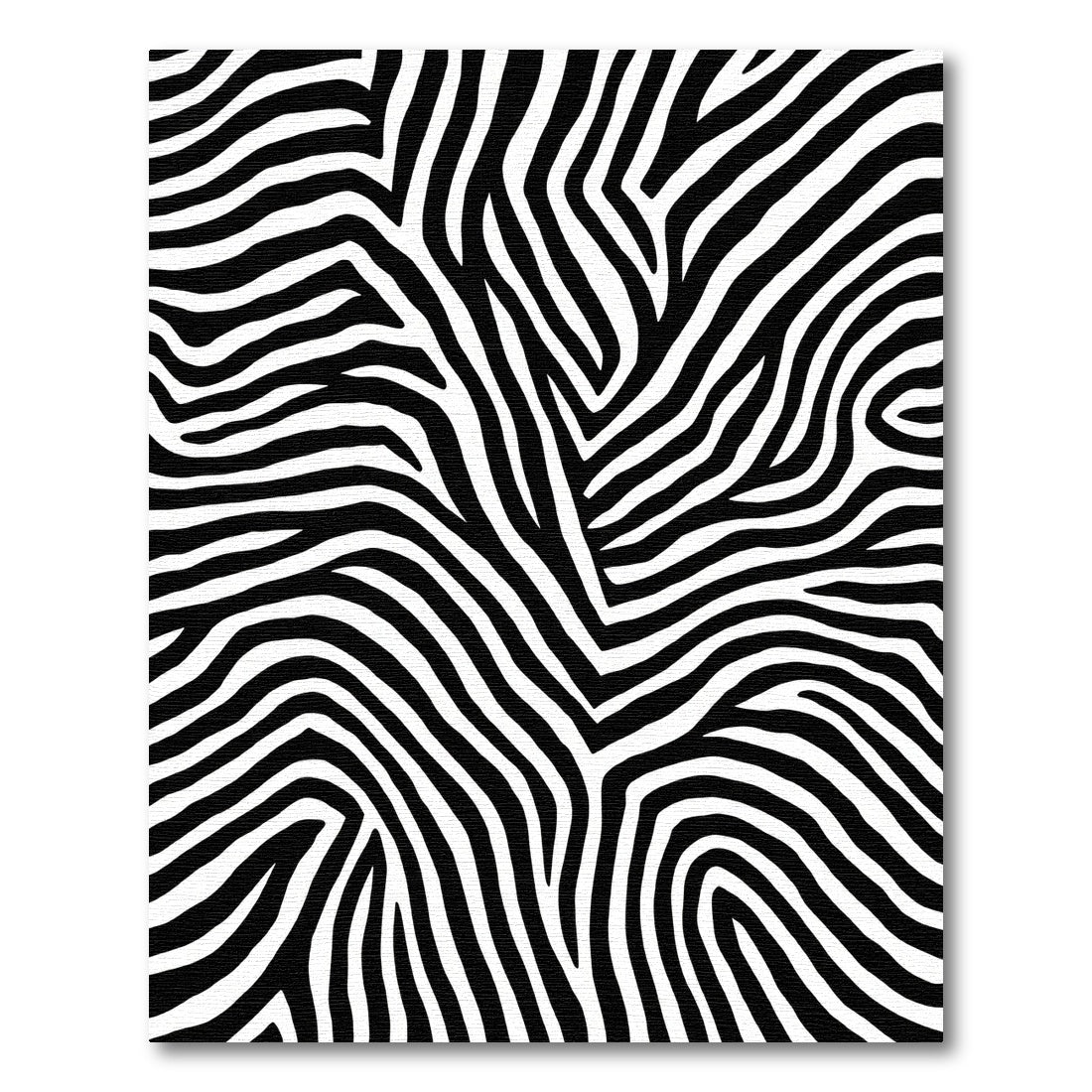 Bold Black White Animal Print Lines Rug