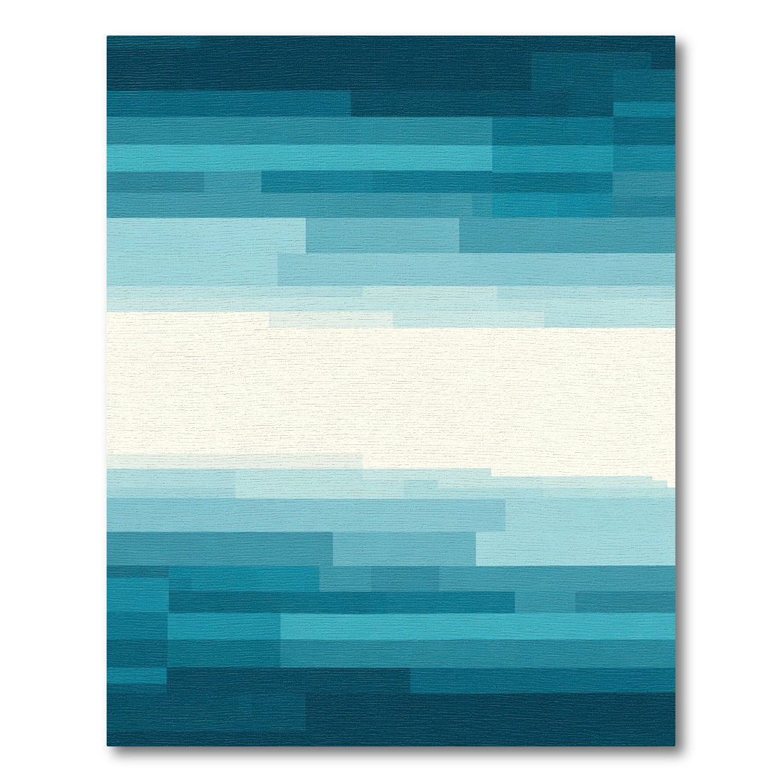 Aqua Gradient Horizontal Rectangles Rug
