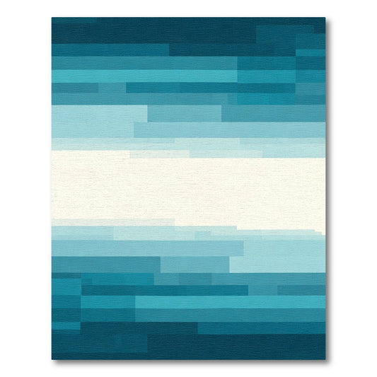 Aqua Gradient Horizontal Rectangles Rug