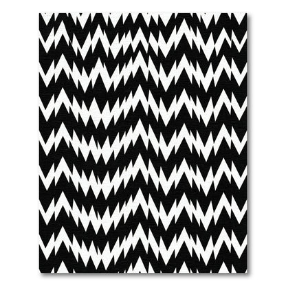 Monochrome Jagged Chevron Striped Rug