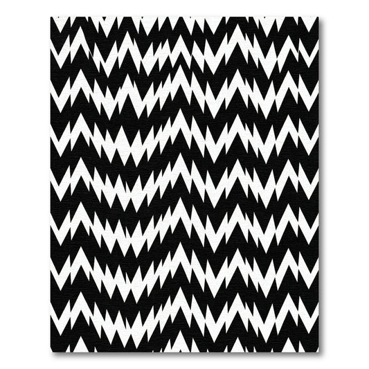 Monochrome Jagged Chevron Striped Rug