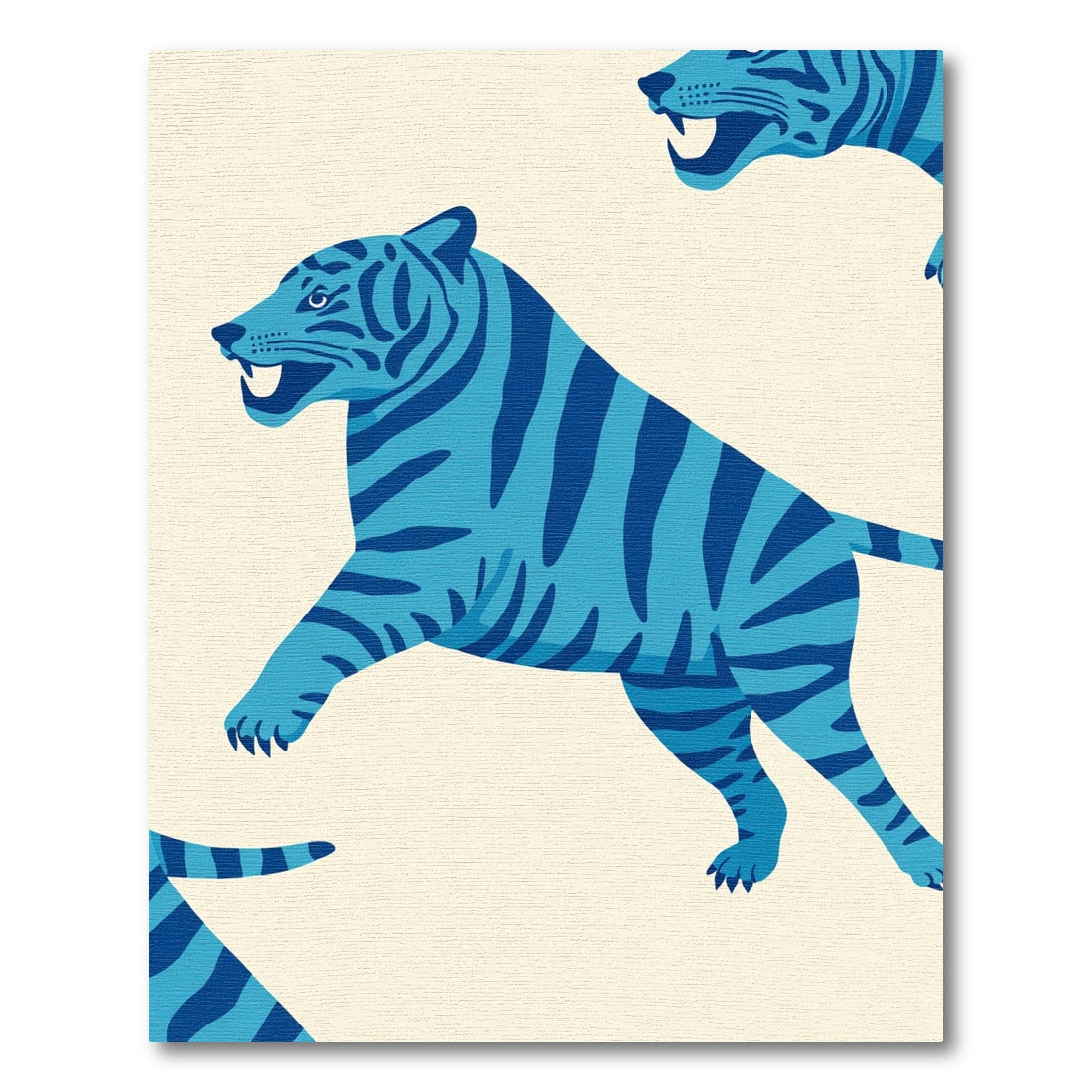 Blue Roaming Tiger Stripes Rug