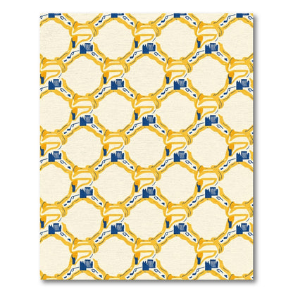 Golden Yellow Interlocking Diamond Shapes Rug
