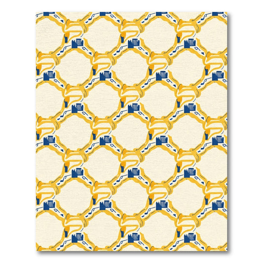 Golden Yellow Interlocking Diamond Shapes Rug