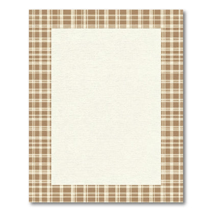 Brown and Beige Plaid Border Rug