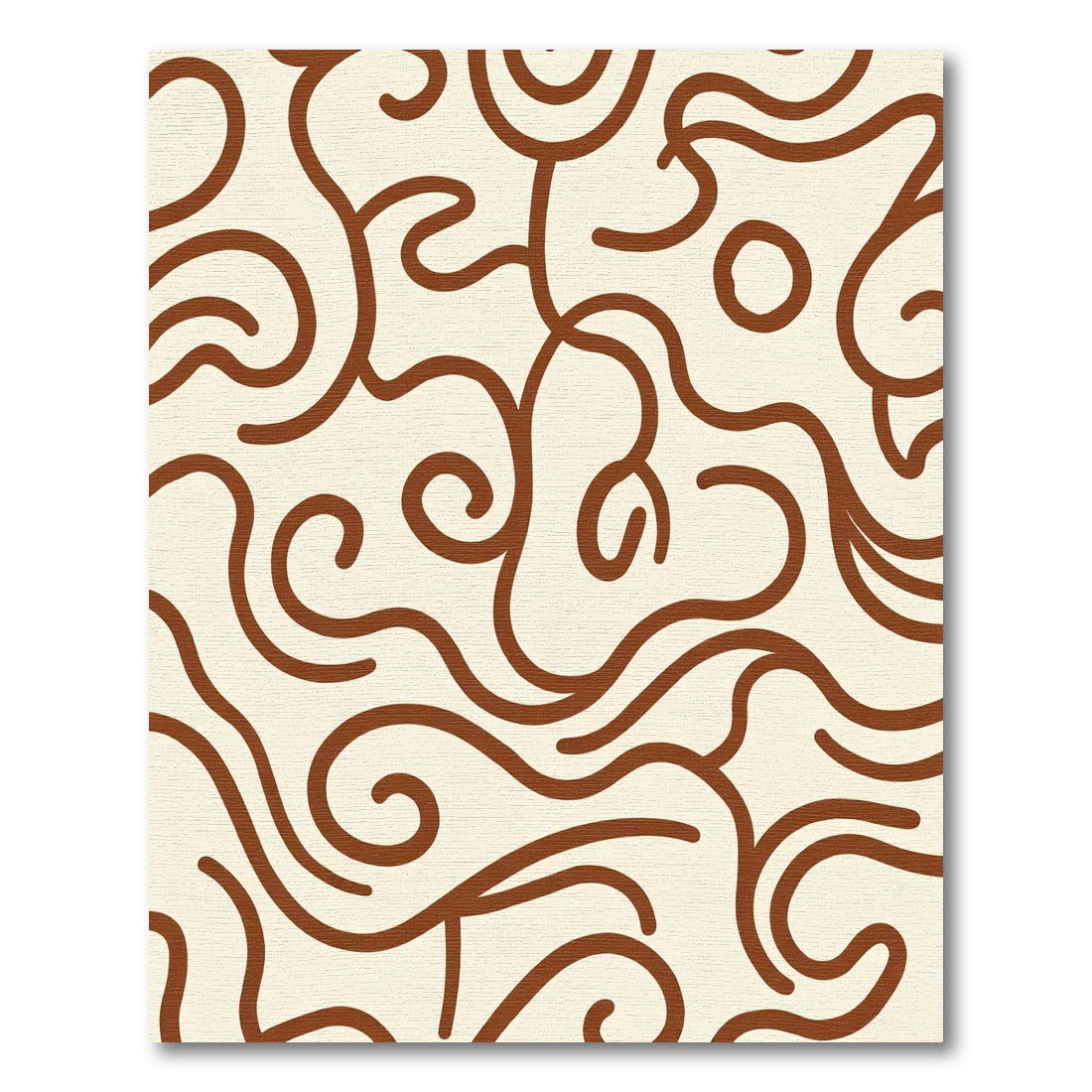 Terracotta Swirl Abstract Organic Rug