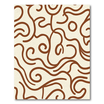 Terracotta Swirl Abstract Organic Rug