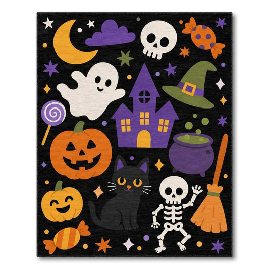 Kids Cartoon Halloween Kids Cartoon Area Rug