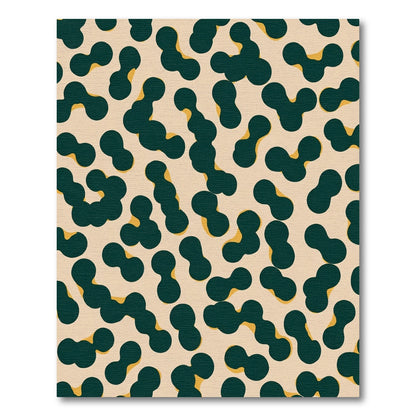 Dark Teal Abstract Organic Blobs Rug