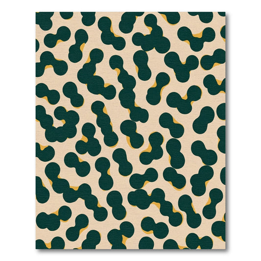 Dark Teal Abstract Organic Blobs Rug
