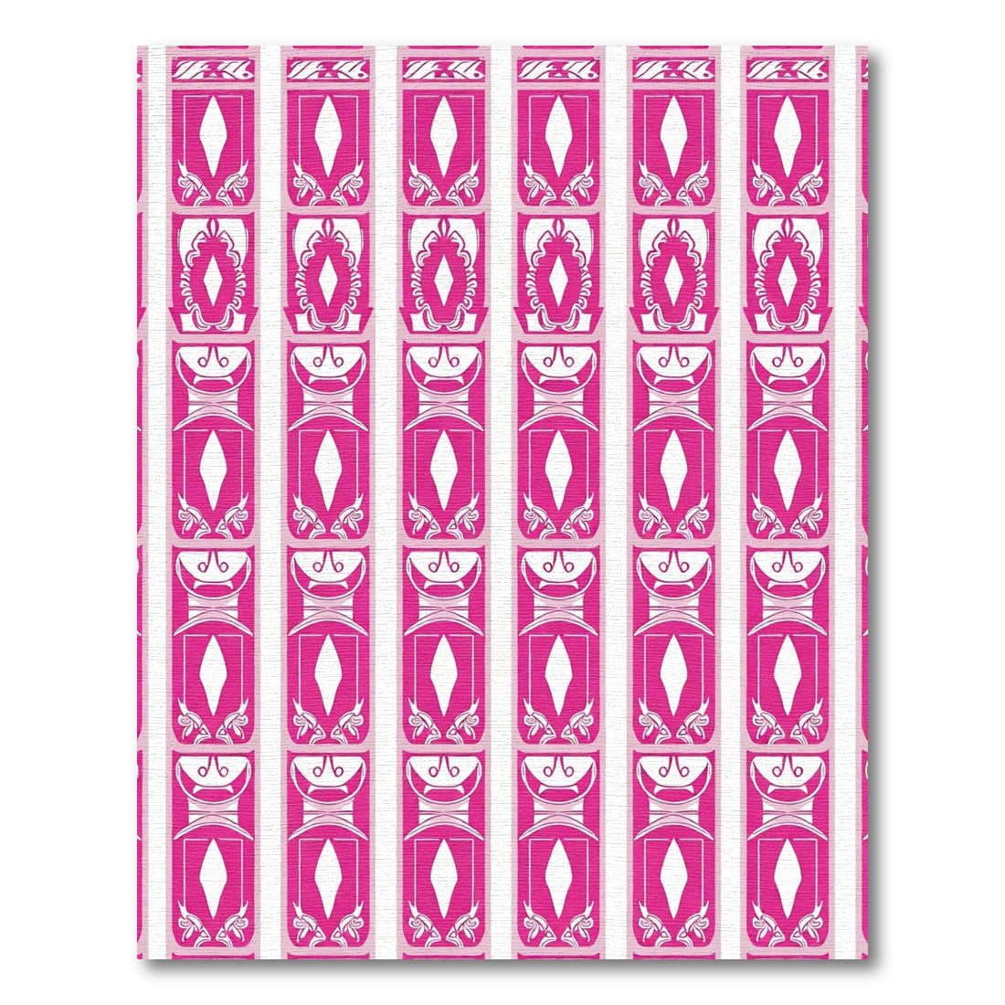 Hot Pink Vertical Ornamental Diamond Rug
