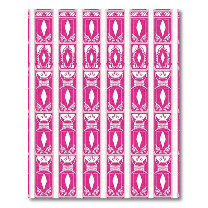 Hot Pink Vertical Ornamental Diamond Rug
