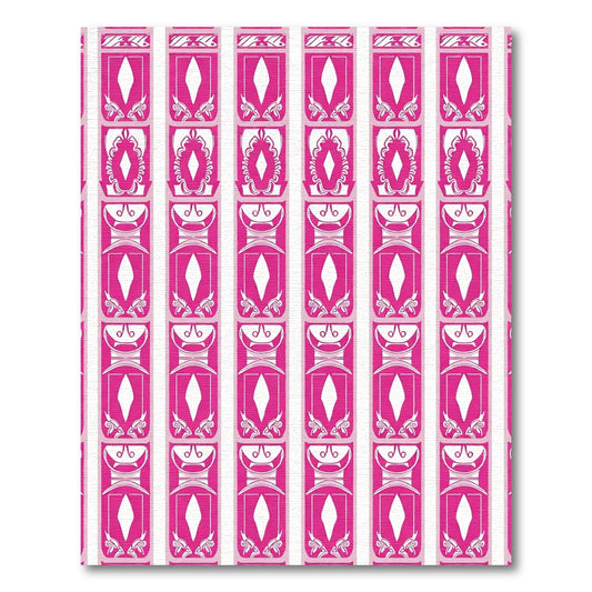 Hot Pink Vertical Ornamental Diamond Rug