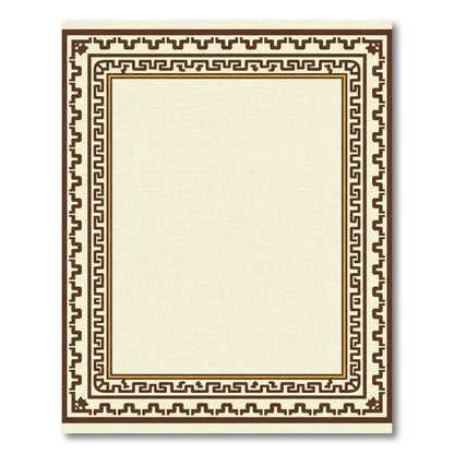 Brown Ivory Greek Key Frame Rug