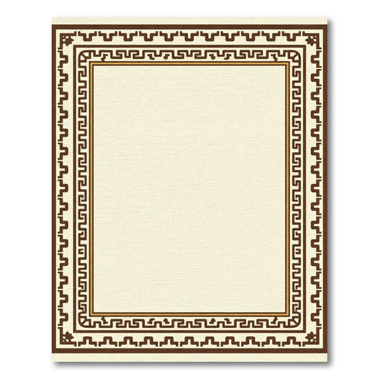 Brown Ivory Greek Key Frame Rug
