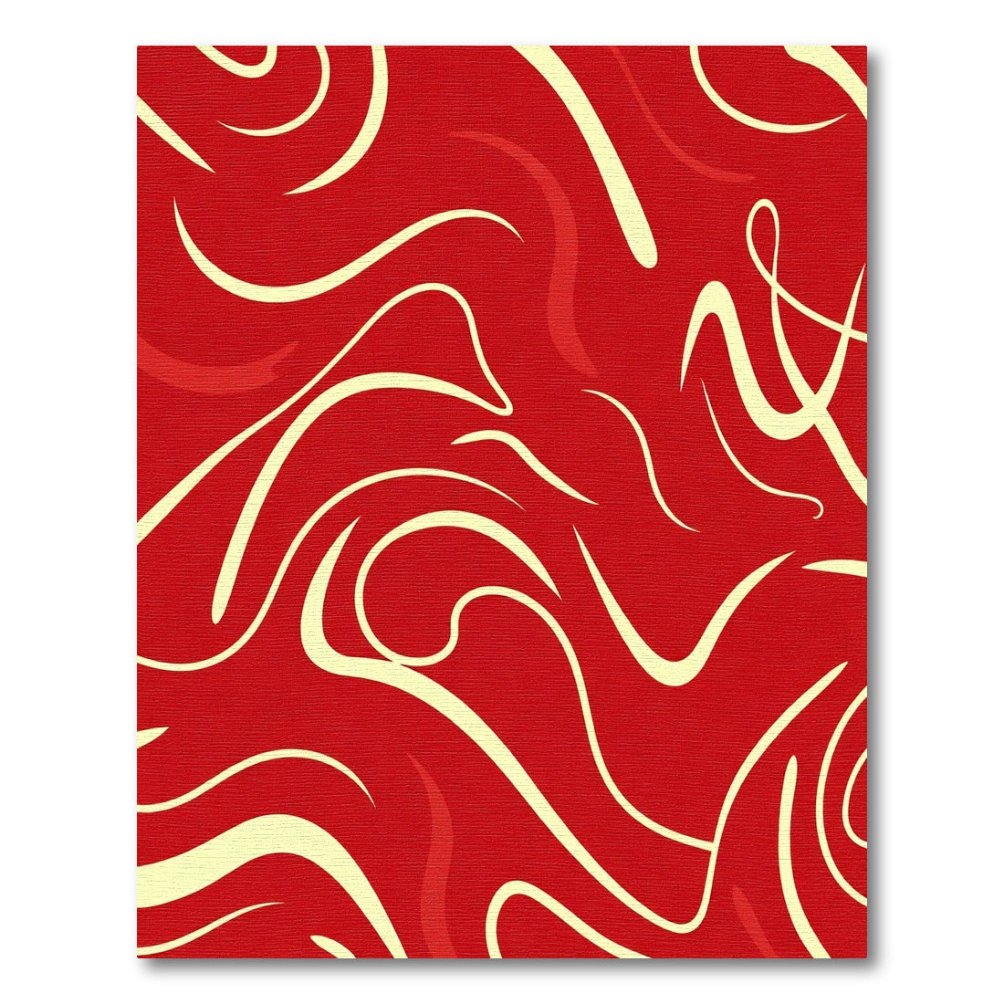 Crimson Swirl Abstract Curving Lines Rug