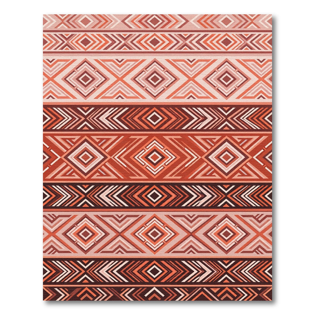 Terracotta Geometric Diamond Stripe Rug