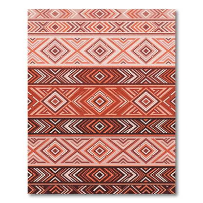 Terracotta Geometric Diamond Stripe Rug