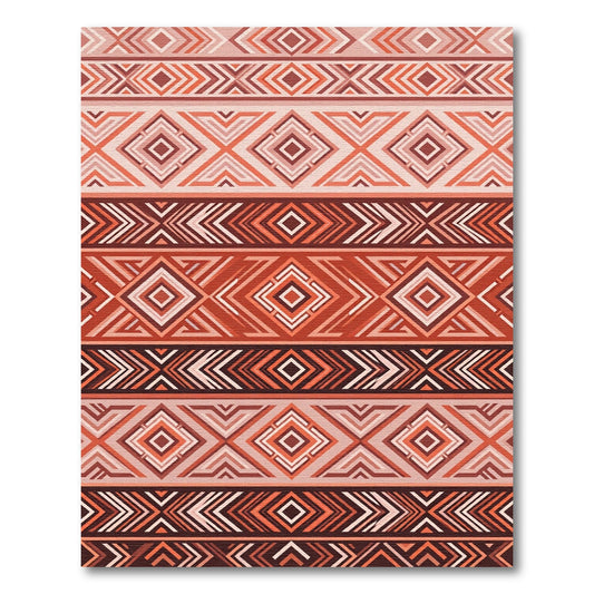 Terracotta Geometric Diamond Stripe Rug